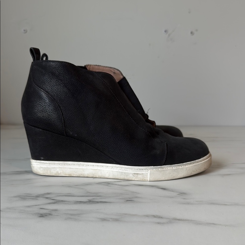 Paolo Black Wedge Ankle Shoes